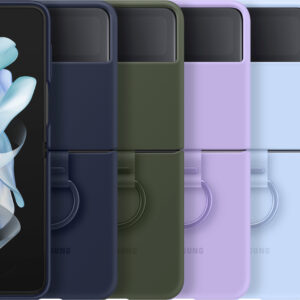 Samsung - Silicone Cover with Ring for Galaxy Z Flip4 - Lavender