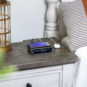 iHome - POWERVALET 2 in 1 Wireless Charger Clock - Black