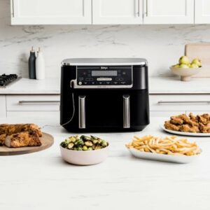 Ninja - Foodi 6-in-1 10-qt. XL 2-Basket Air Fryer with DualZone Technology & Smart Cook System - Black