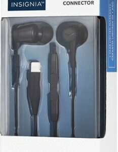 Insignia™ - Lightning Wired Earbud Headphones - Black