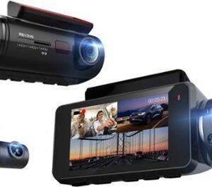 Rexing - V33 3 Channel 1440p+1440p+1440p Resolution Dashcam with Front, Cabin and rear camera, GPS, Mobile App, Parking Monitor - Black