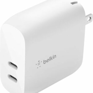 Belkin - 40W Dual Port USB C Wall Charger - USB Type C Charger Fast Charging for Apple iPhone and Samsung - White