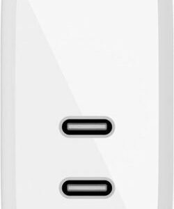 Belkin - 40W Dual Port USB C Wall Charger - USB Type C Charger Fast Charging for Apple iPhone and Samsung - White