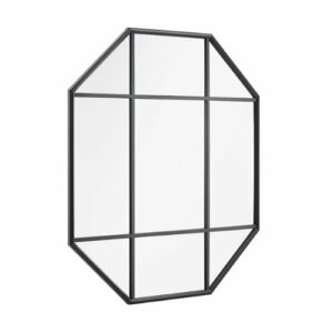 Walker Edison - Contemporary Windowpane Hanging Wall Mirror - Black