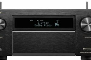 Denon - AVR-A1H (150W X 15) 15.4-Ch. with HEOS and Dolby Atmos 8K Ultra HD HDF Compatible AV Home Theater Receiver with Alexa - Black