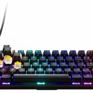 SteelSeries - Apex 9 Mini 60% Wired OptiPoint Adjustable Actuation Switch Gaming Keyboard with RGB Lighting - Black