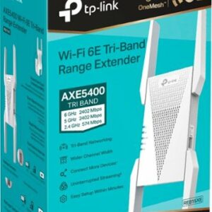 TP-Link - AXE5400 Tri-Band Mesh Wi-Fi 6E Range Extender - White