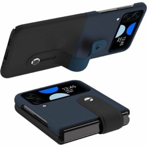 SaharaCase - FingerGrip Series Case with Strap for Samsung Galaxy Z Flip4 - Black/Blue