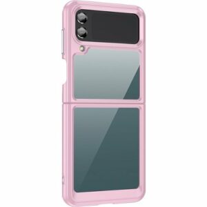 SaharaCase - Hybrid-Flex Hard Shell Case for Samsung Galaxy Z Flip4 - Clear/Pink