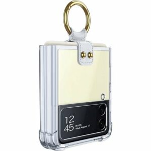 SaharaCase - Hybrid-Flex Hard Shell with Ring Case for Samsung Galaxy Z Flip4 - Clear