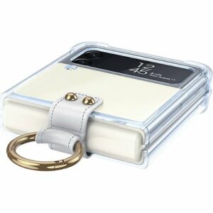 SaharaCase - Hybrid-Flex Hard Shell with Ring Case for Samsung Galaxy Z Flip4 - Clear