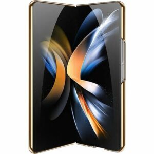 SaharaCase - Marble Series Case for Samsung Galaxy Z Fold4 - Blue/Gold