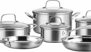 Cuisinart - Classic Tri-Ply 10-Piece Cookware Set - Stainless Steel