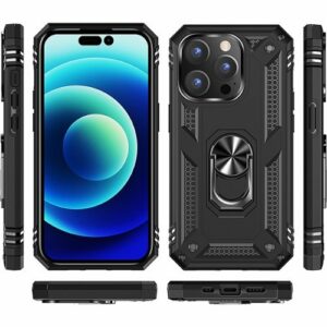 SaharaCase - Military Kickstand Series Case for Apple iPhone 14 Pro Max - Black