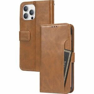 SaharaCase - Folio Wallet Case for Apple iPhone 14 Pro - Brown