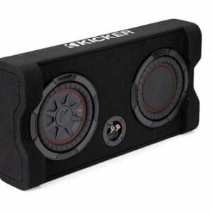 KICKER - CompRT Down-Firing 8”  Dual-Voice-Coil 2-Ohm Loaded Subwoofer Enclosure - Black