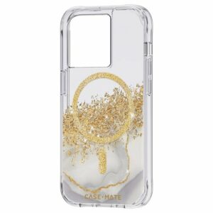 Case-Mate - HardsAntimicrobial Hardshell Case with MagSafe for Apple iPhone 14 Pro - Karat Marble