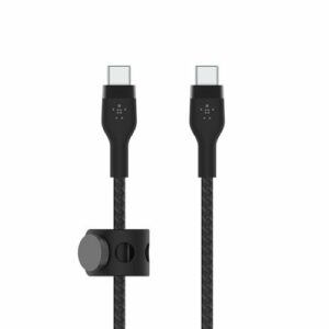 Belkin - BoostCharge Pro Flex Braided USB Type C to C Cable 6.6FT, USB-IF Certified Power Delivery for iPhone 15 and Samsung - Black