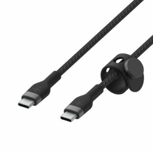 Belkin - BoostCharge Pro Flex Braided USB Type C to C Cable 6.6FT, USB-IF Certified Power Delivery for iPhone 15 and Samsung - Black