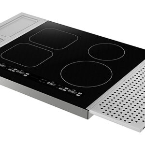 Sharp - 24" Built-In Induction Cooktop Side Accessories Included - Black