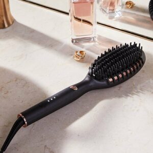 T3 - Edge Heated Smoothing & Straightening Brush for Styling - Metallic Graphite