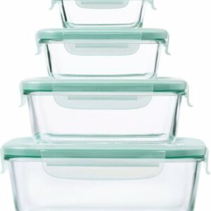 OXO - Good Grips 8 Piece Smart Seal Glass Rectangular Container Set - Clear