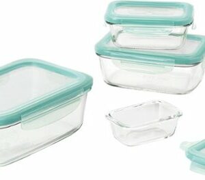 OXO - Good Grips 8 Piece Smart Seal Glass Rectangular Container Set - Clear