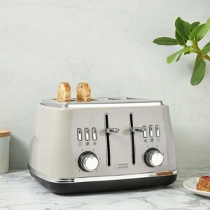 Haden - Cotswold 4 Slice Toaster - Putty and Chrome