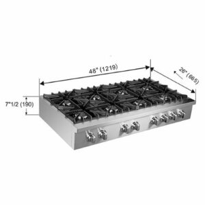 Forno Appliances - Cossato 48" Built-In Gas Cooktop with 8 Sealed Burners and LP Conversion Kit - Stainless Steel