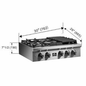 Forno Appliances - Spezia 30" Built-In Gas Cooktop with 5 Sealed Brass Burners and LP Conversion Kit - Stainless Steel