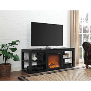 Ameriwood Home - Parsons Electric Fireplace TV Stand - Black