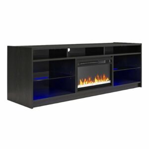 Ameriwood Home - Luna Fireplace TV Stand for TVs up to 75" - Black Oak