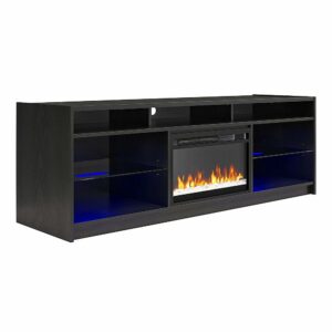 Ameriwood Home - Luna Fireplace TV Stand for TVs up to 75" - Black Oak