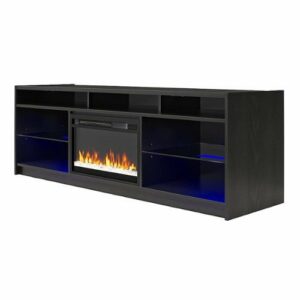 Ameriwood Home - Luna Fireplace TV Stand for TVs up to 75" - Black Oak