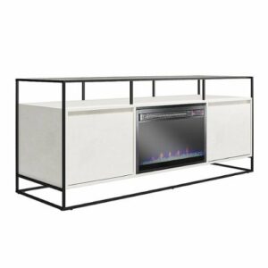 Ameriwood Home - Camley Electric Fireplace TV Stand/Console - Plaster