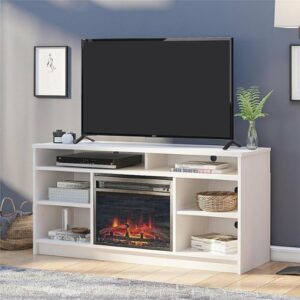 Ameriwood Home - Hendrix 55" TV Stand with Electric Fireplace - Ivory Oak