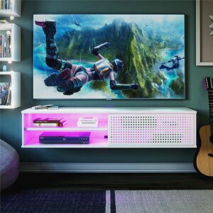 Ntense - Glitch Floating TV Stand for TVs up to 60" - White