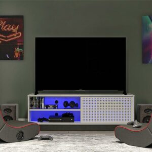 Ntense - Glitch Gaming TV Stand for TVs up to 60" - White