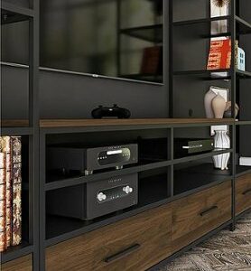 Ameriwood Home - Structure TV Stand for TVs up to 60" - Columbia Walnut