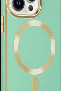 AMPD - Gold Bumper Soft Case with MagSafe for Apple iPhone 13 Pro - Light Green