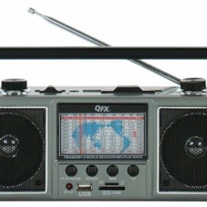 QFX - AM/FM Radio and MP3 Player with USB/SD - Black