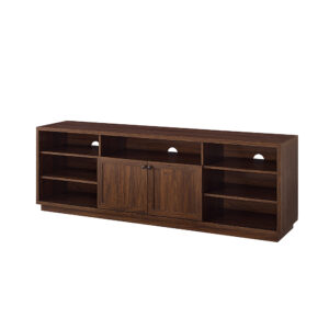 Walker Edison - Transitional Open and Closed-Storage Media Console for TVs up to 75” - Dark Walnut