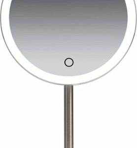 Ilios - Rechargeable 1x Round Tabletop Mirror - Silver