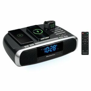 Studebaker - Workstation Hi-Fi CD Clock Radio and Wireless Charging Station - Black