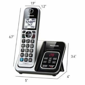 Panasonic - KX-TGD890S DECT 6.0 Expandable Cordless Phone System with Bluetooth Pairing for Wireless Headphones - Silver