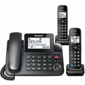 Panasonic - KX-TGF892B DECT 6.0 Expandable Corded/Cordless Phone System with Bluetooth Pairing for Wireless Headphones - Black