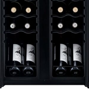 NewAir - 24-Bottle Dual Zone Wine Cooler with French Doors - Stainless Steel