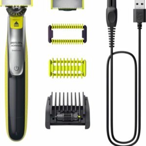 Philips Norelco - OneBlade 360 Face + Body, Hybrid Electric Trimmer and Shaver, QP2834/70 - Black, Green, Silver