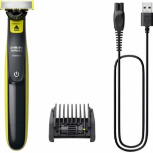 Philips Norelco - OneBlade, 360 Face Hybrid Electric Trimmer and Shaver, QP2724/70 - Black And Lime Green