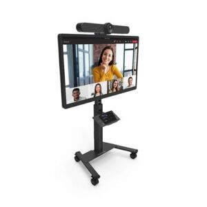 Kanto - Rolling AV Cart Compatible with All-in-One Video Conferencing Systems for Most 37" to 77" TVs - Black